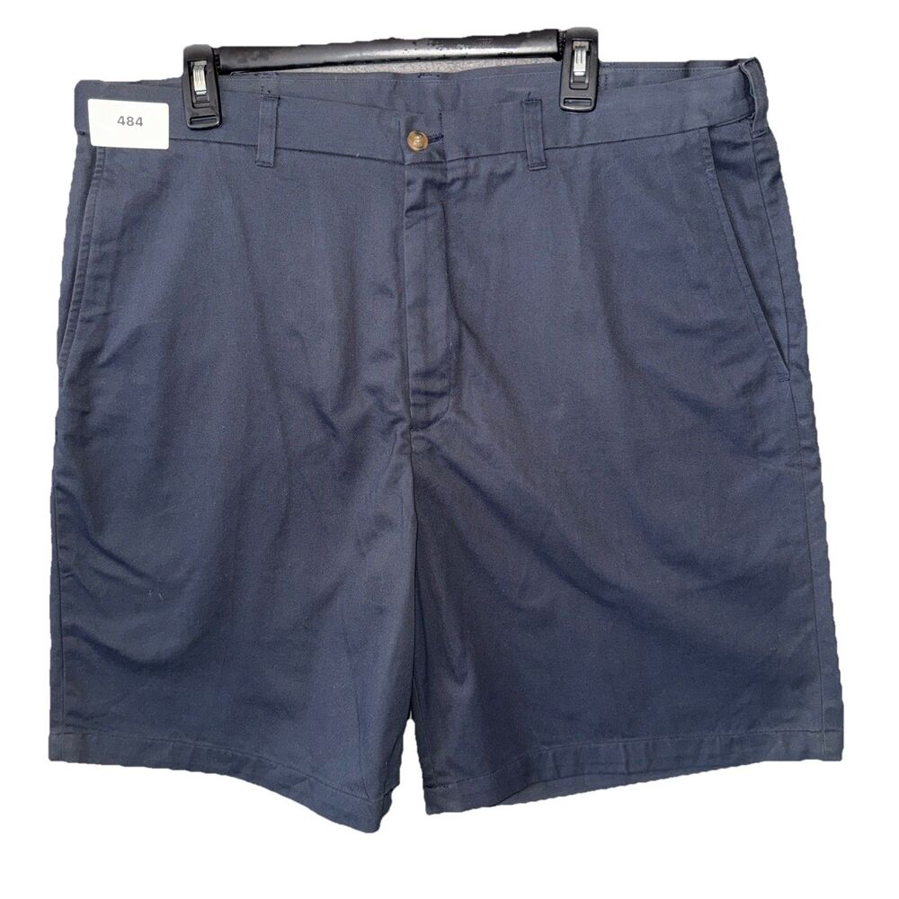 Men’s Shorts Lot Size 40 Haggar Navy Flat Front & IZOD Khaki Pleated 8.5" Inseam - Picture 2 of 12